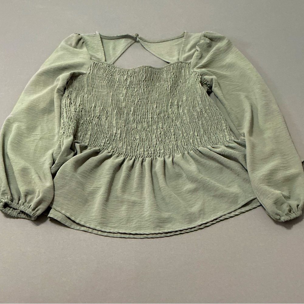 Misia Sage Green Large Smocked Blouse
